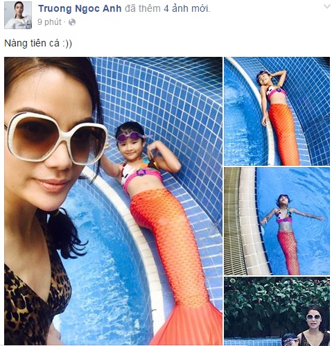 Trương Ngọc Ánh vừa đăng tải những hình ảnh siêu đáng yêu của con gái khi hóa thân thành nàng tiên cá lên trang cá nhân.